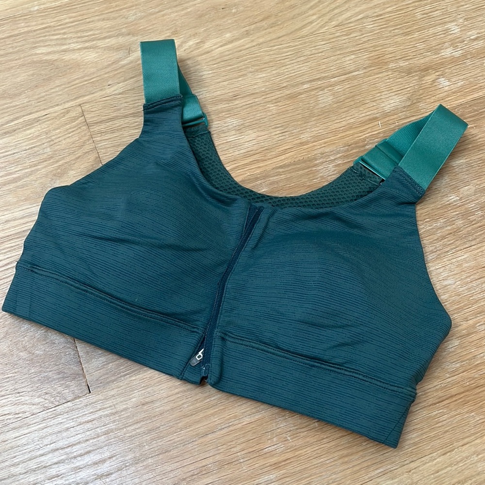 Outdoor Voices XS Green Zip Bra